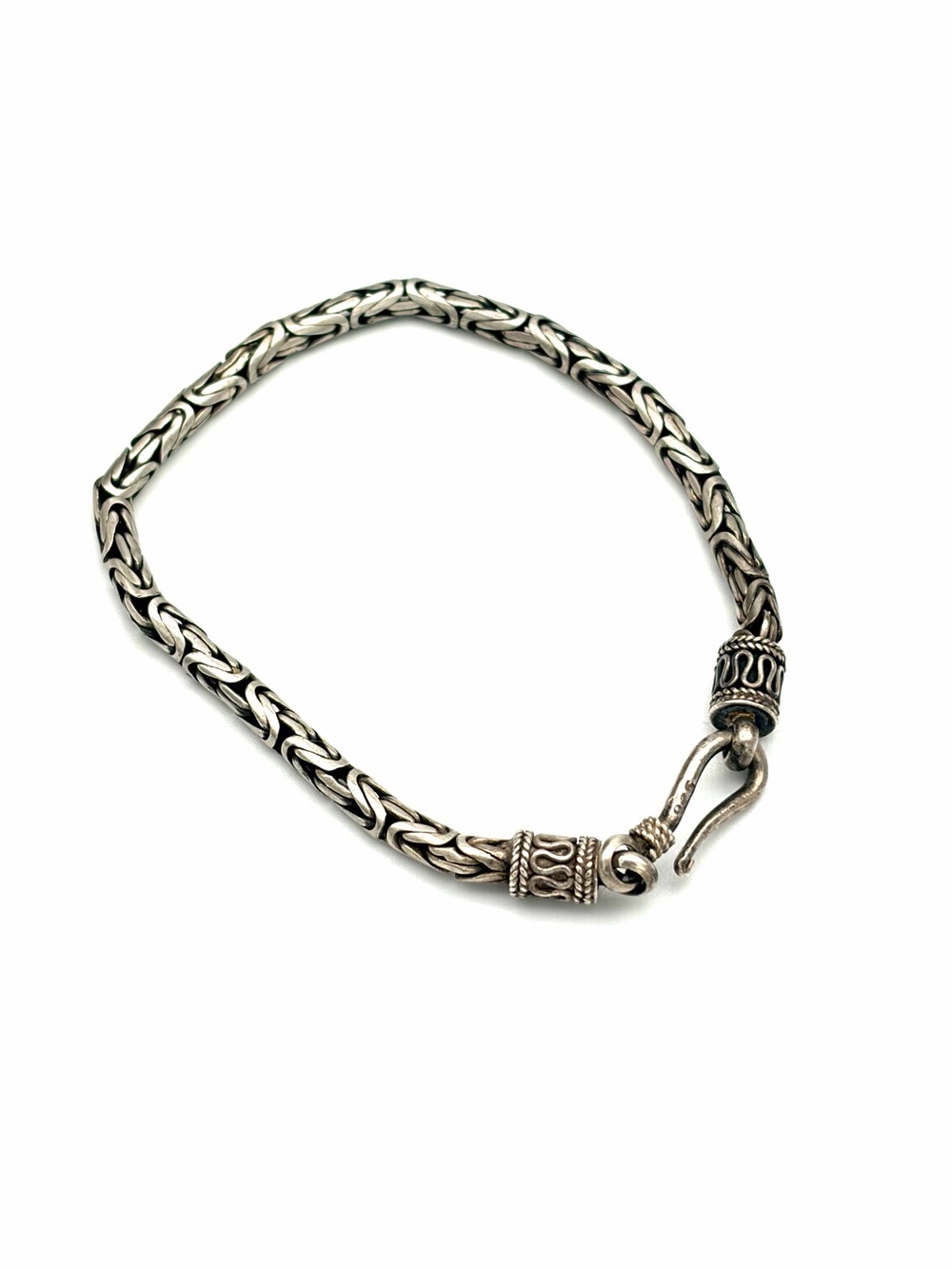 Sterling Silver Byzantine Chain Bracelet - Bali Indonesia- Women, Men, Unisex